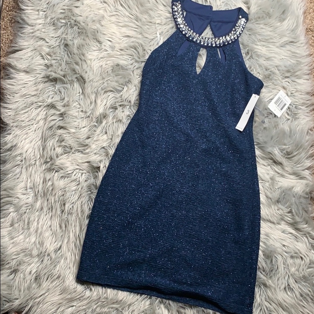 Blue mini cocktail dress